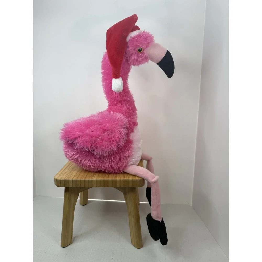 Dan Dee Singing Flamingo Macarena Christmas Animated Santa Hat Plush WORKS Video